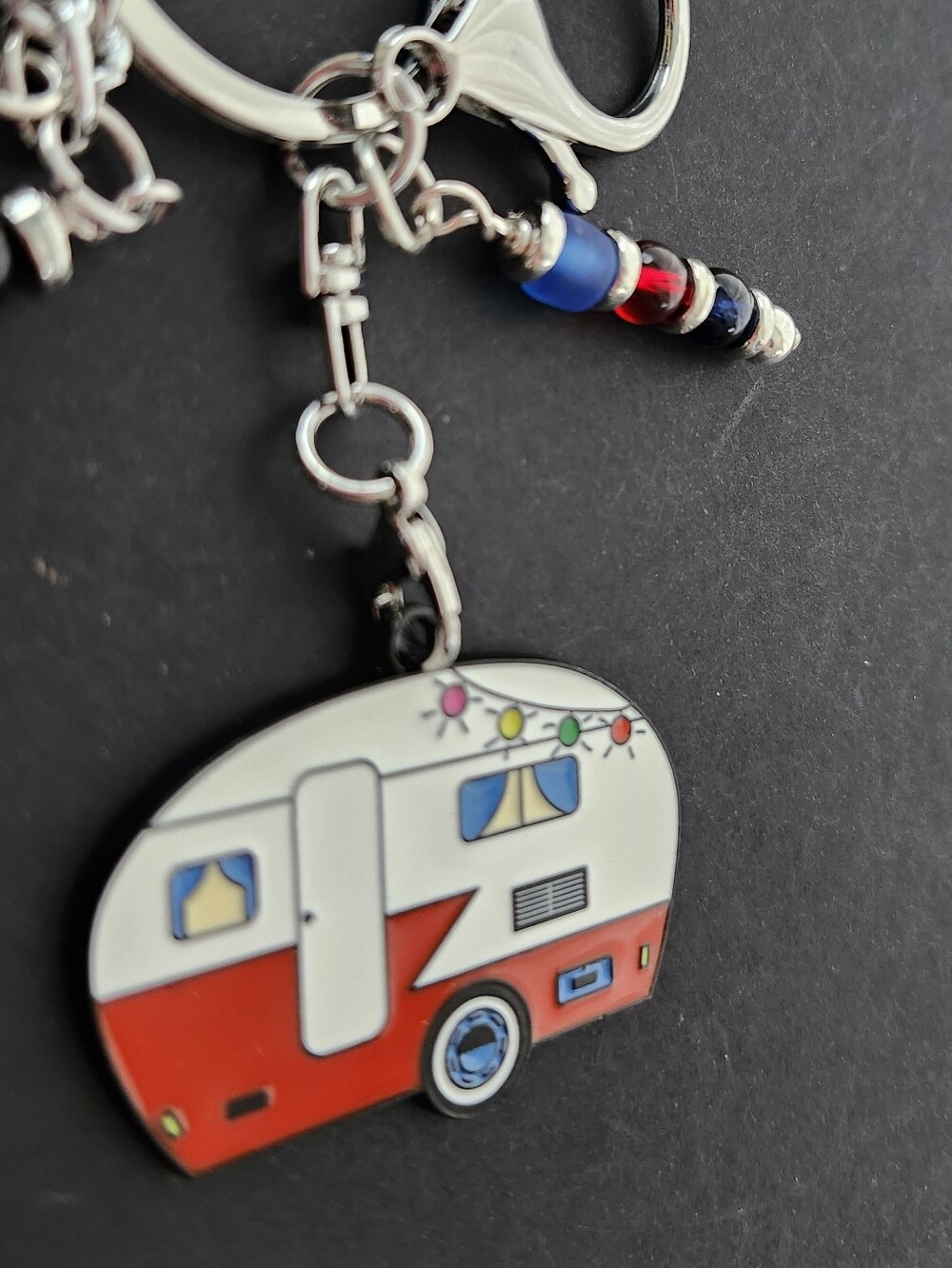 Colorful RV Purse Charm Agate Glass Handcrafted - Picture 2 of 5